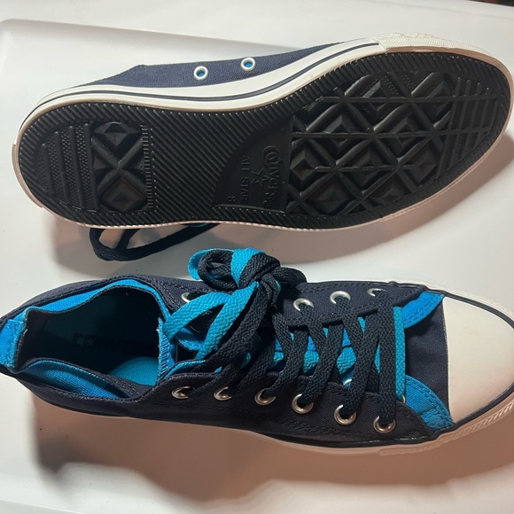 New Converse All Star Double Tongue Black Canvas Low Sneakers Unisex Size M8/W10 - Picture 3 of 7